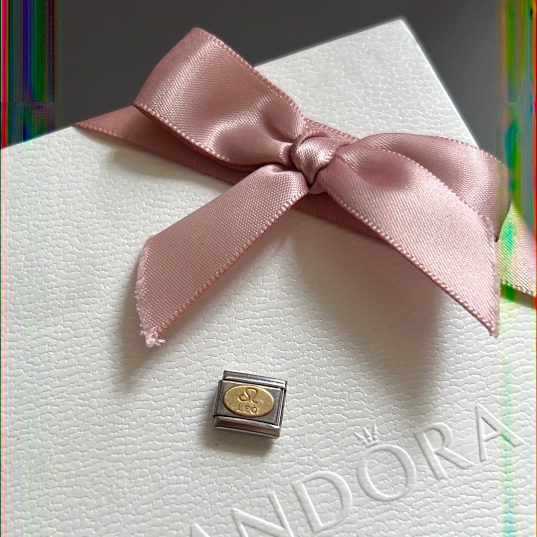Genuine Nominations Silver Link Gold Leo Horoscope Charm