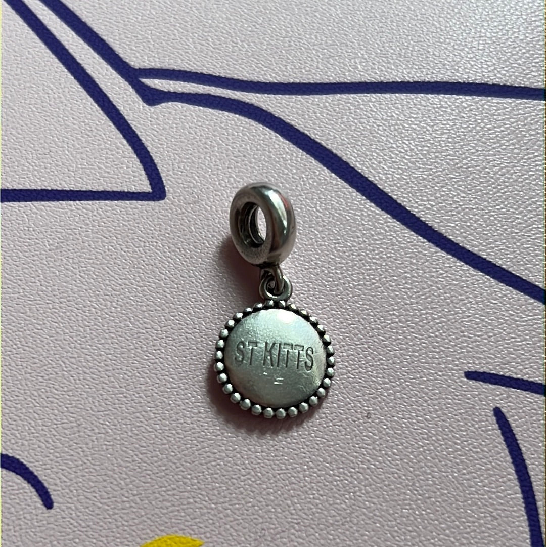 Genuine Pandora RARE HTF ST KITTS Dangle Travel Charm