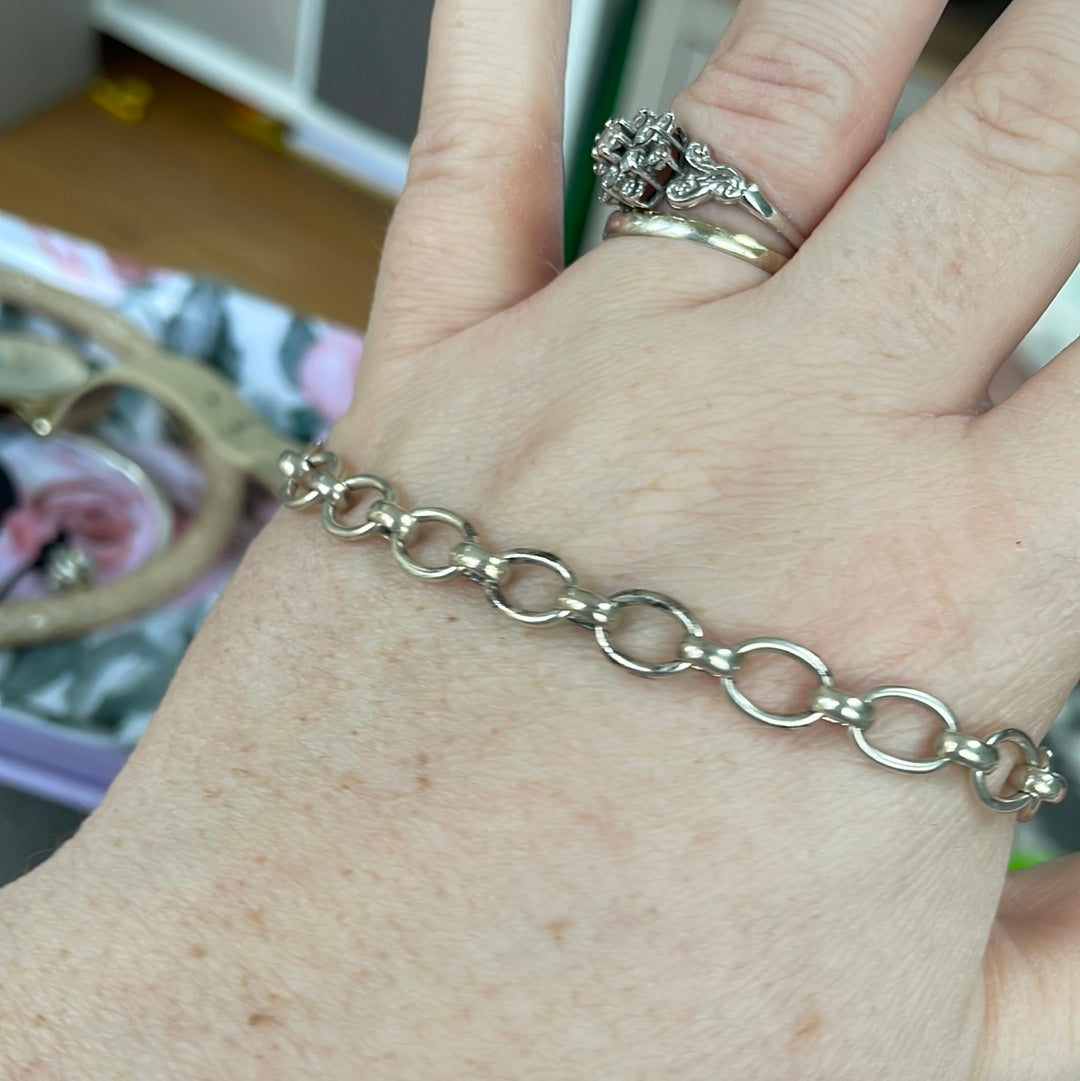 Genuine Links of London Sterling Silver T-Bar Charm Bracelet