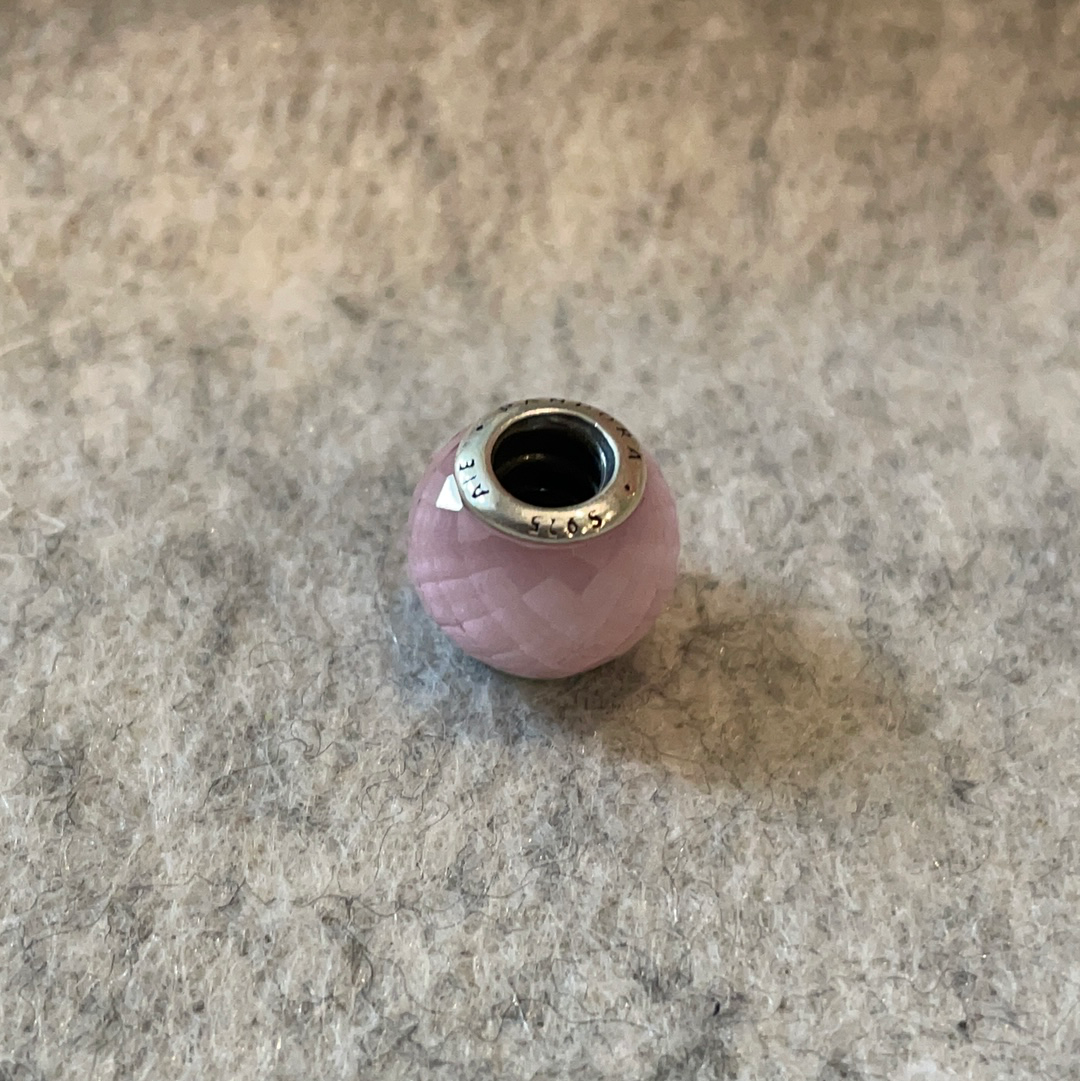 Genuine Pandora Small Facet Murano In Pink