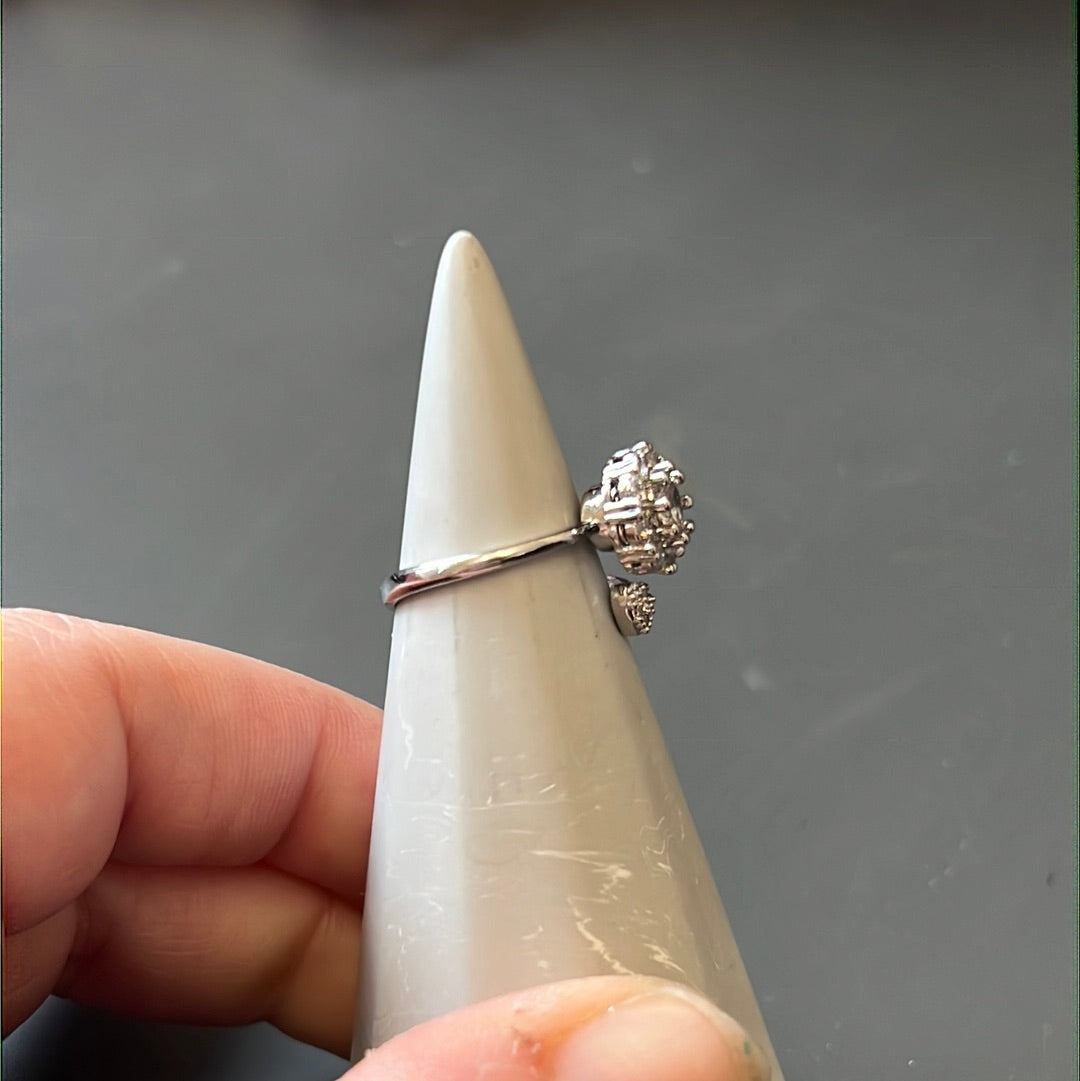 Beautiful Adjustable Anxiety Spinning Ring - Pave Clear Circle Ring