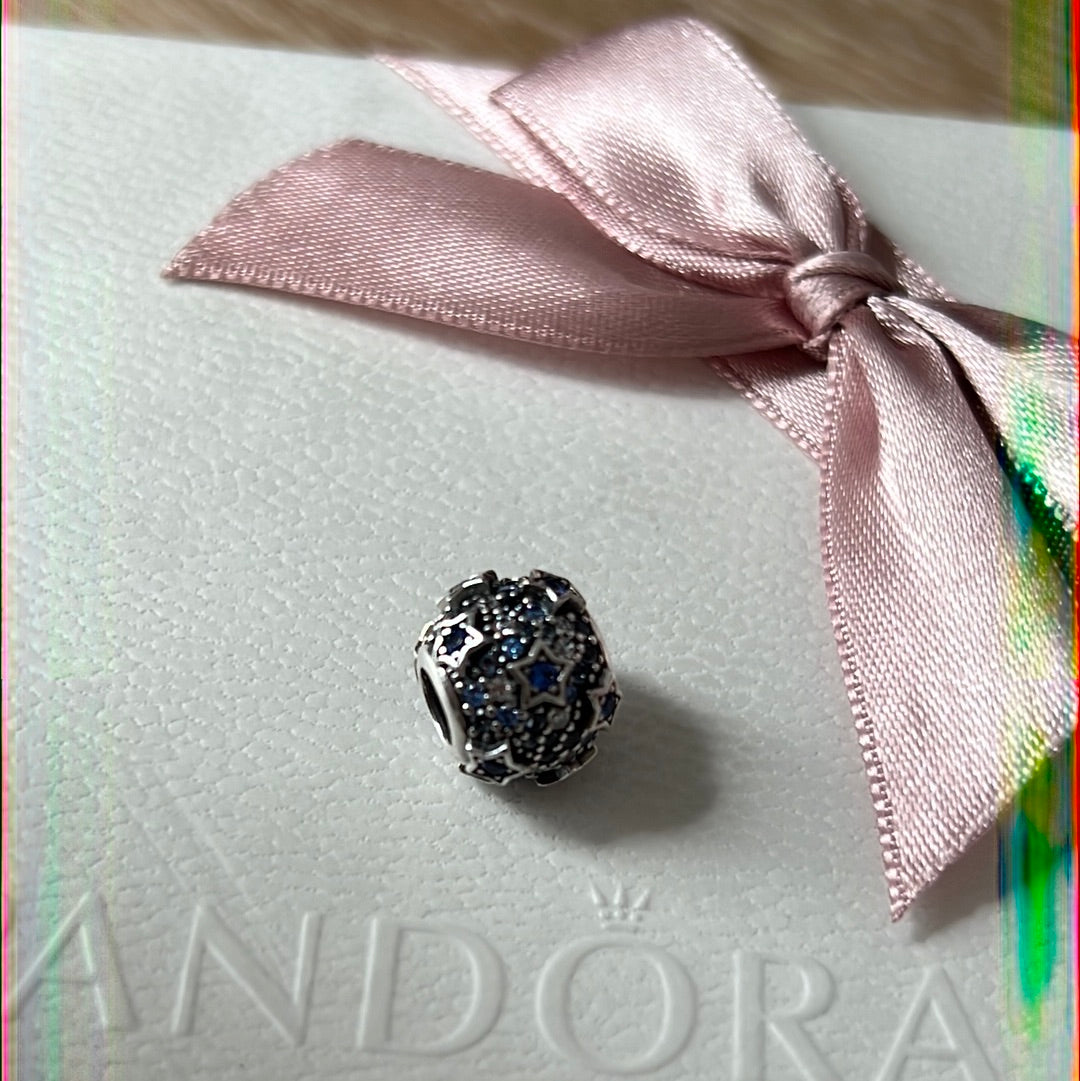Genuine Pandora Elevated Blue Stars Celestial Charm