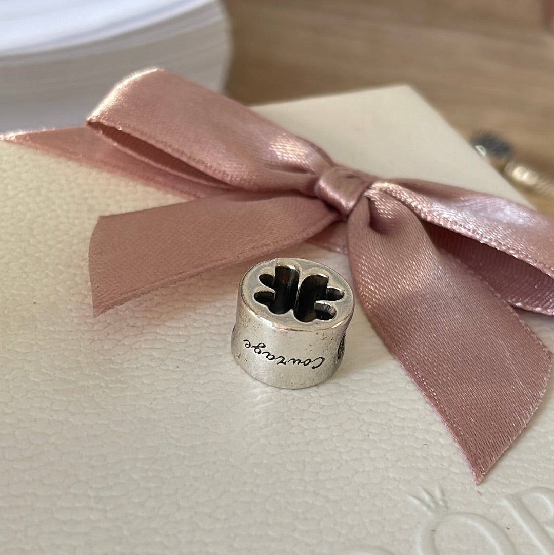 Genuine Pandora Courage Clover Good Luck Charm Openwork