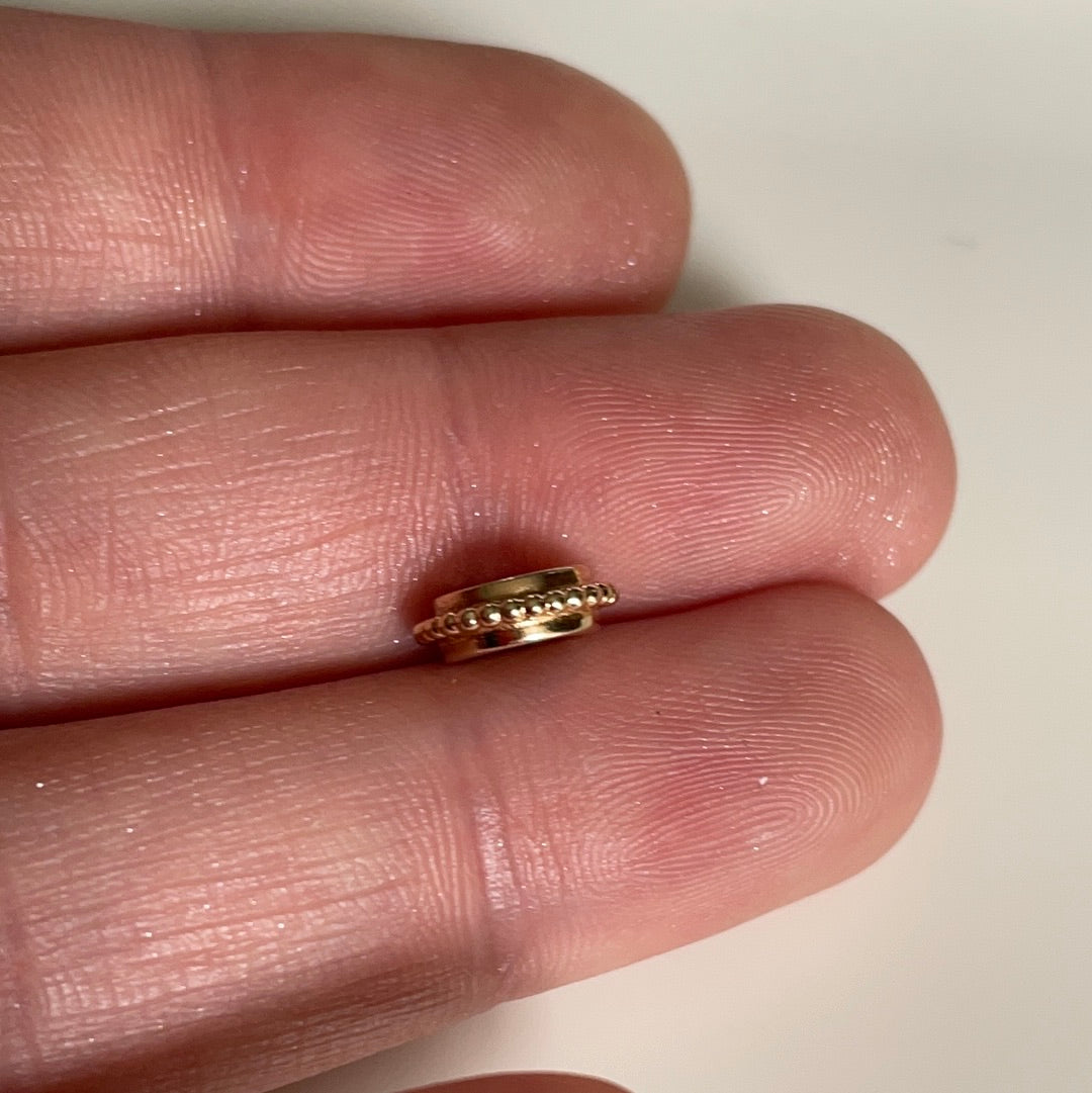 Genuine Pandora Solid 14ct Gold Sun Tiny Dotted Spacer Charm RARE HTF