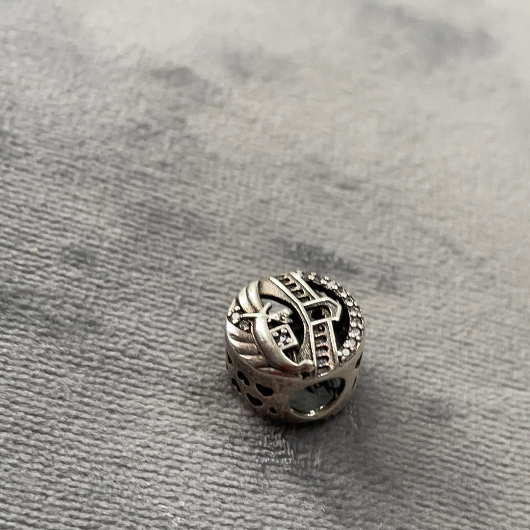 Sterling Silver Unbranded Pave Sparkling Vienna Venice Italy Charm