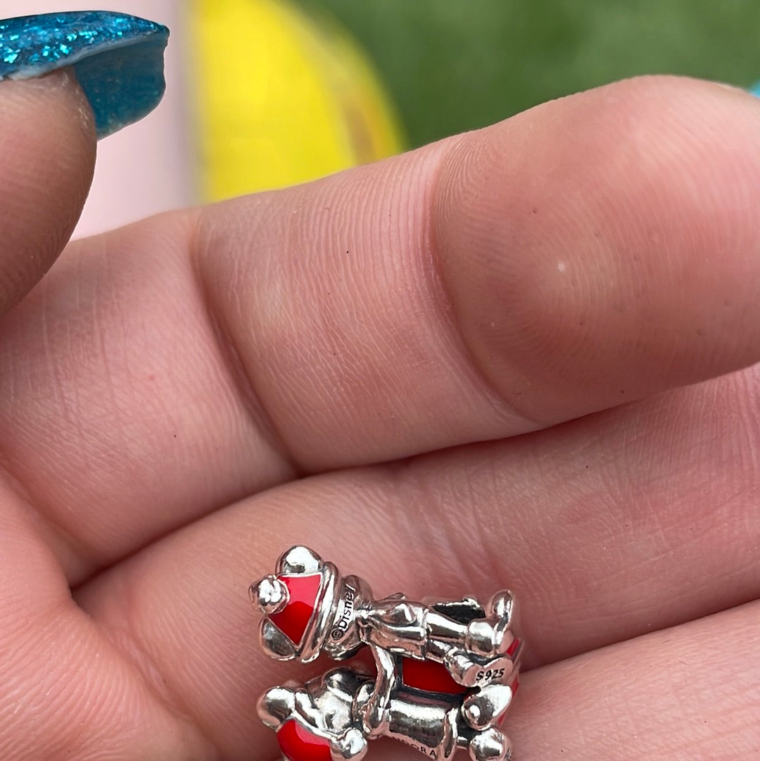 Genuine Pandora Mickey and Minnie Christmas Enamel Disney Charm