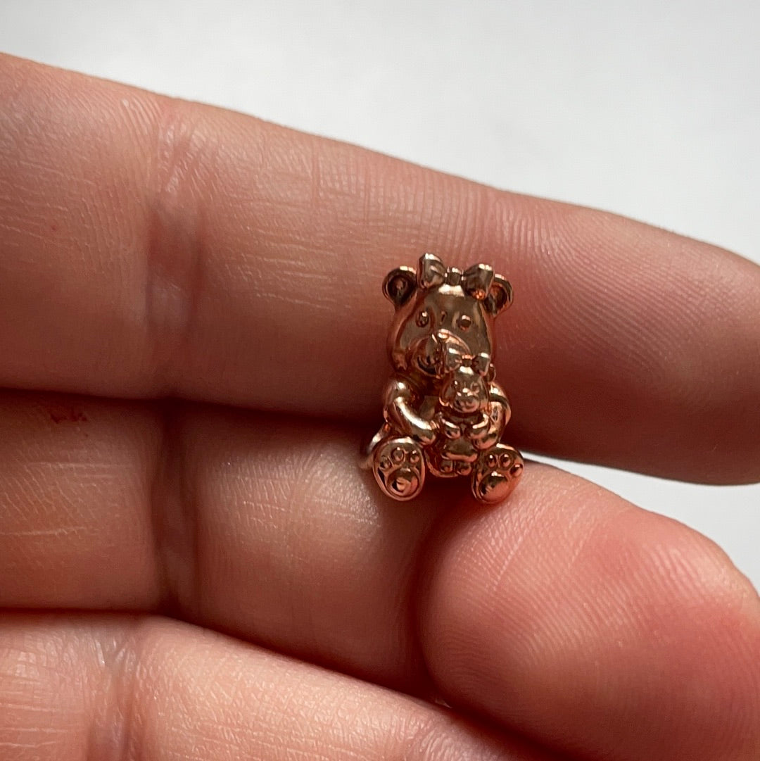 Genuine Pandora Rose Gold Dora Bear With Baby Bear Charm