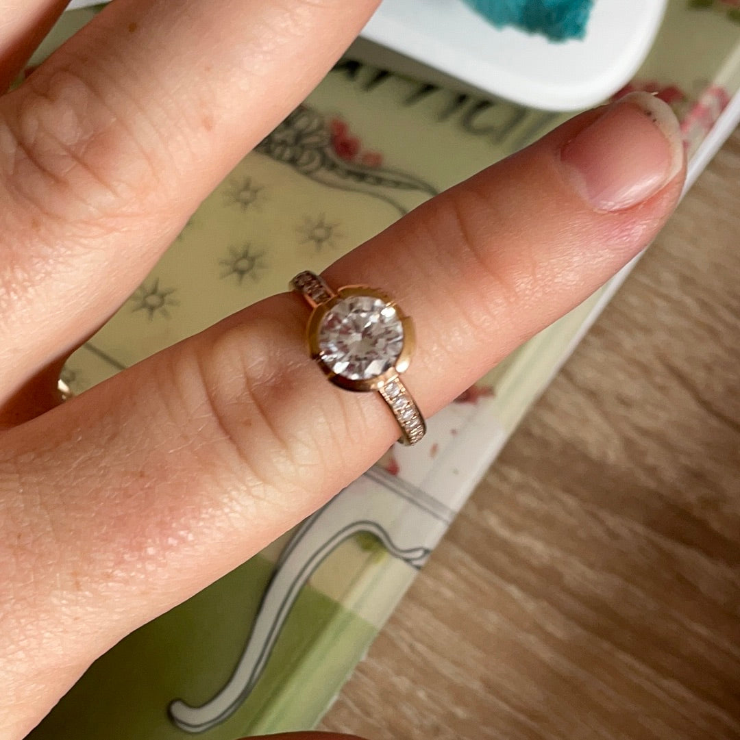 Thomas Sabo Rose Gold Clear Stone CZ Eternity Ring Size 54 VARIOUS STYLES