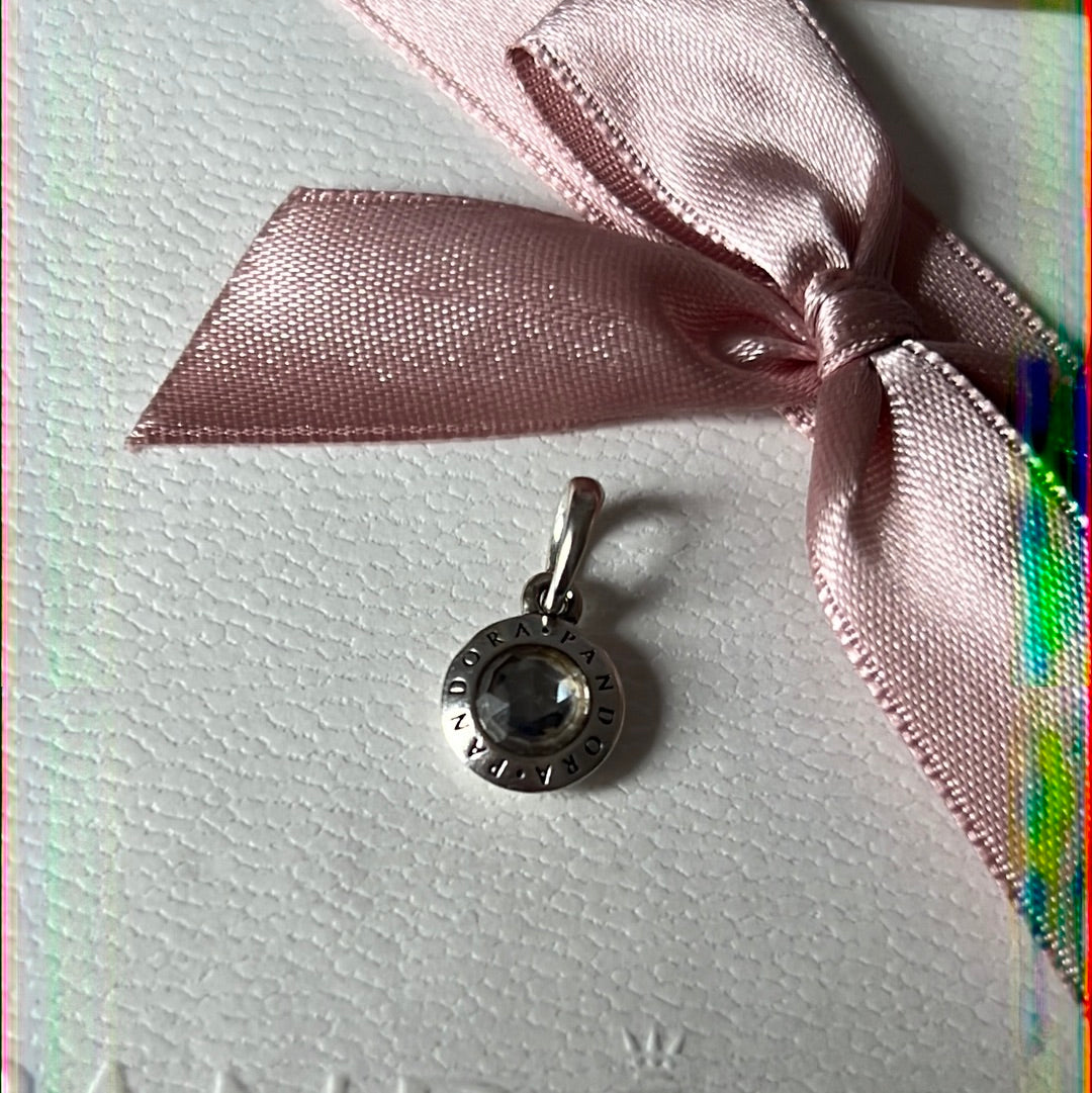Genuine Pandora CZ Dangle Logo Charm