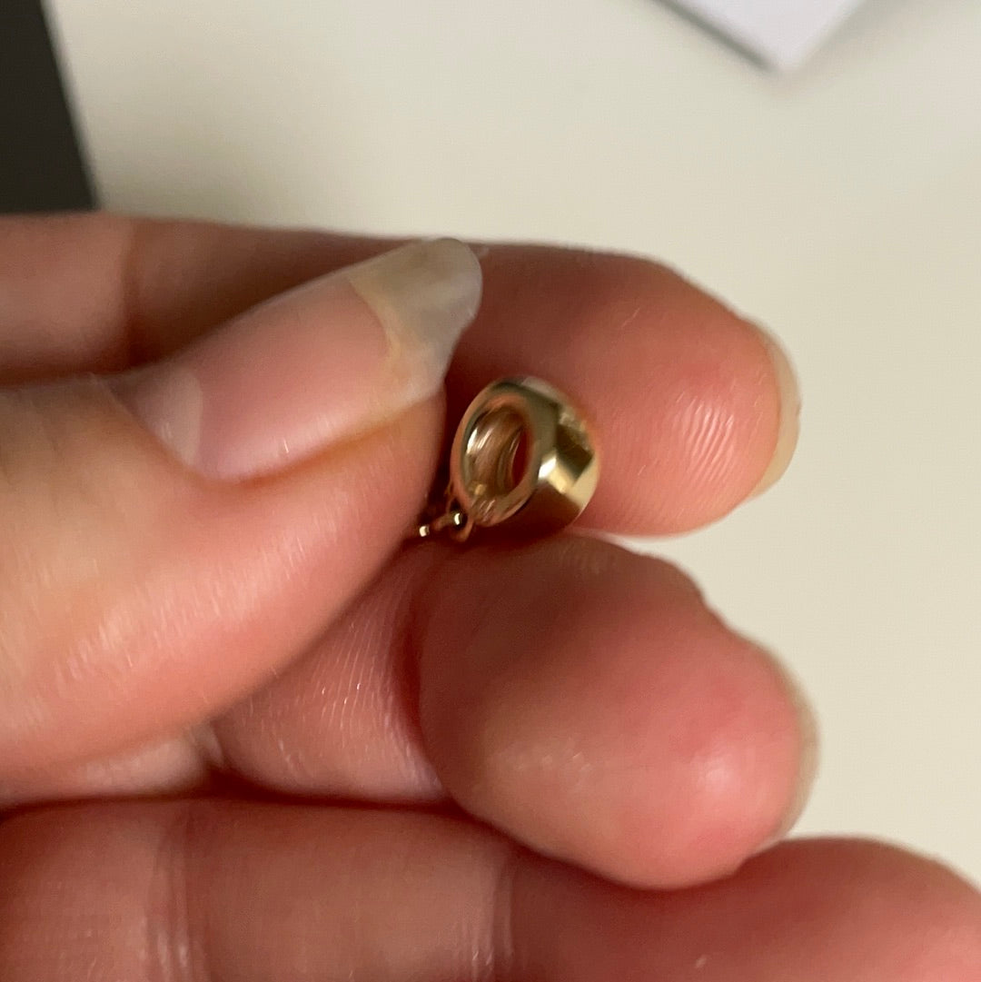 Genuine Pandora Solid 14ct Gold Diamond Flower Dangle Charm RARE HTF