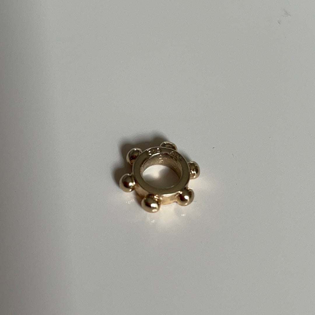 Genuine Pandora Solid 14ct Gold Dotted Spacer Charm RARE HTF