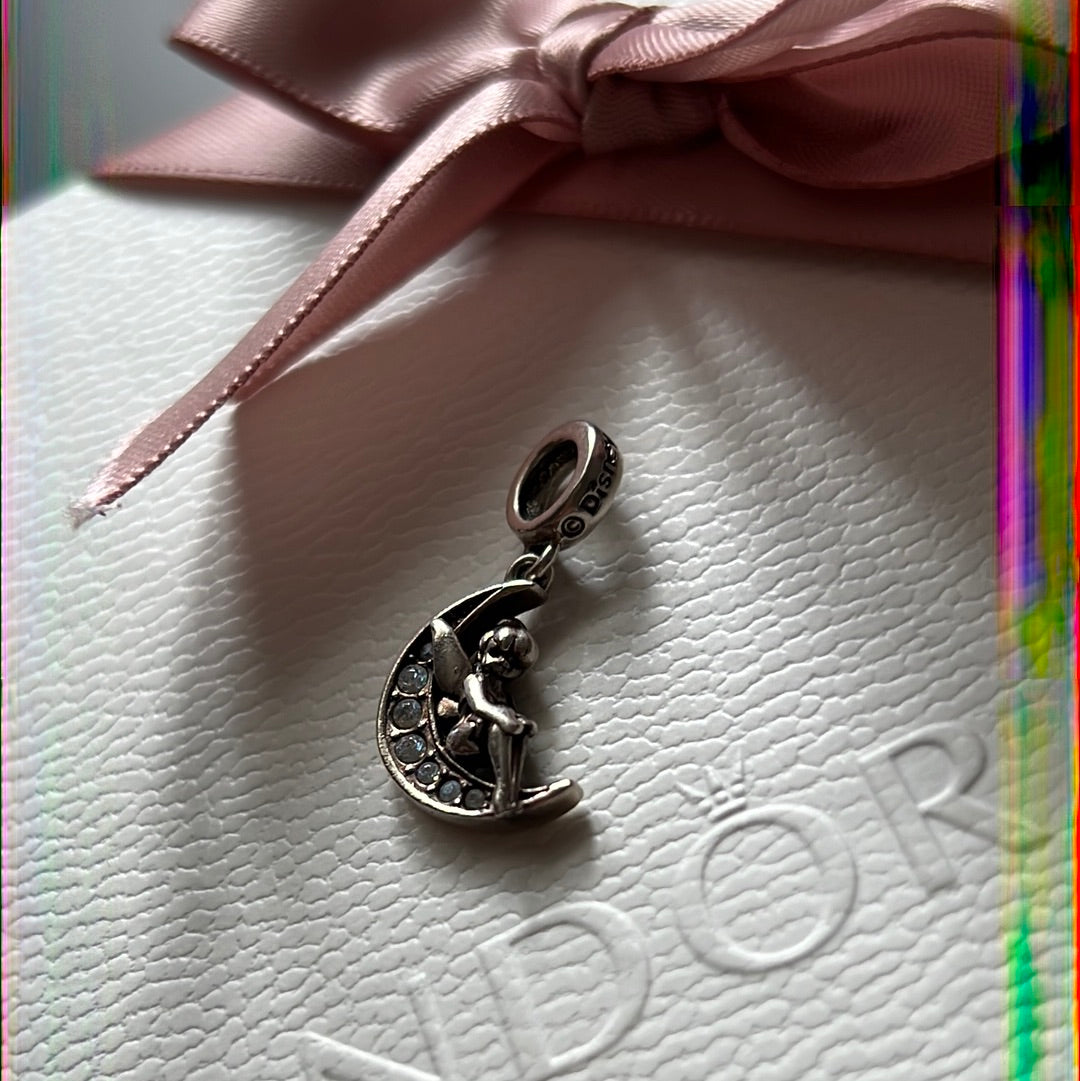 Genuine Chamilia Disney Peter Pan's Pave Tinkerbell Dangle Charm