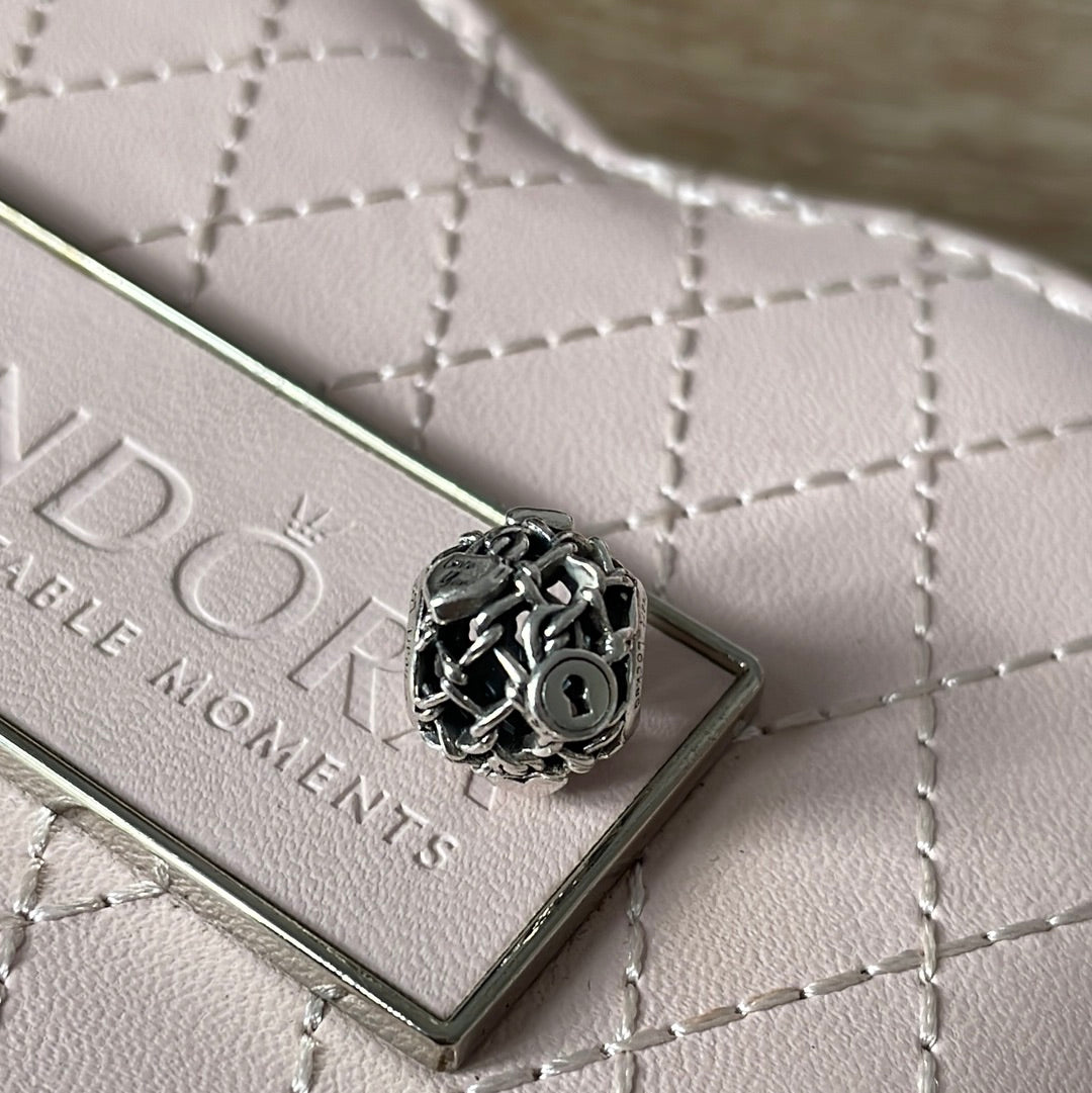 Genuine Pandora Openwork Chain and Lock I Love You Charm