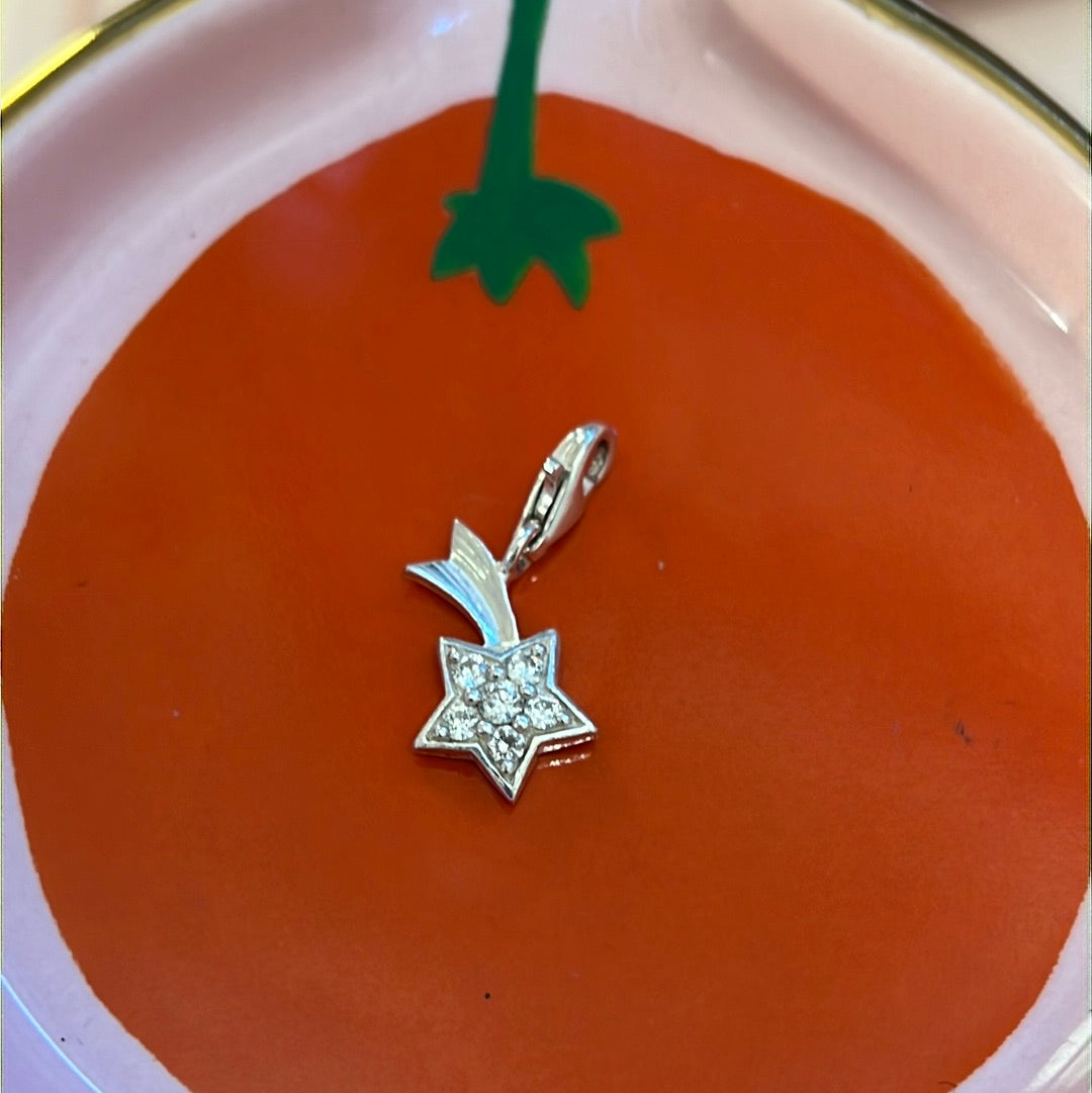 Genuine Thomas Sabo Sterling Silver Dangle Pave Star Shooting Charm