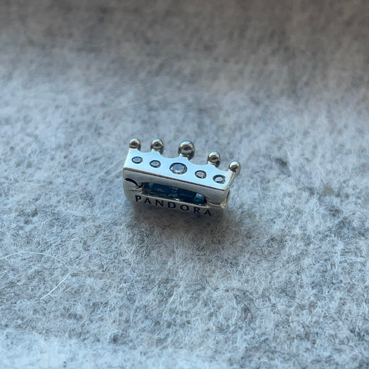 Genuine Pandora Reflexions Princess Pave Tiara Clear Stone Clip Charm