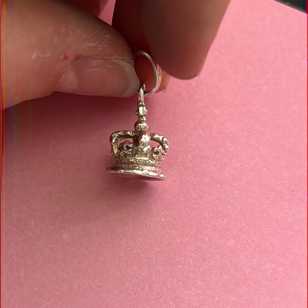 Genuine Links of London Sterling Silver London Crown Royal Charm fits RARE on Sweetie Bracelet