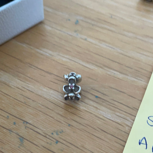 Genuine Pandora Black Floral HTF RARE Pansy Flower Charm With Black CZ