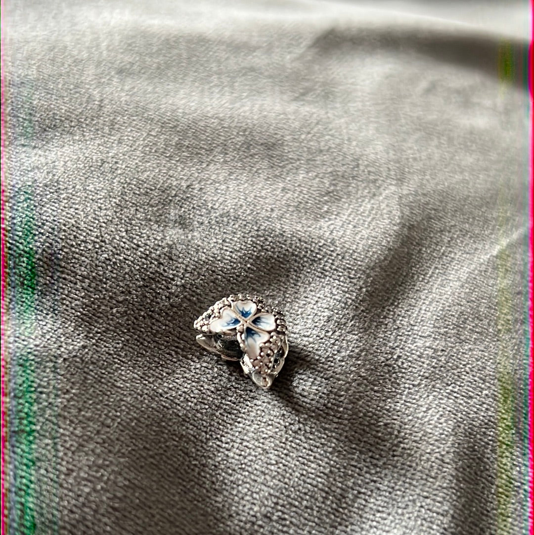 Genuine Pandora Blue Pave Enamel Butterfly Charm New Style