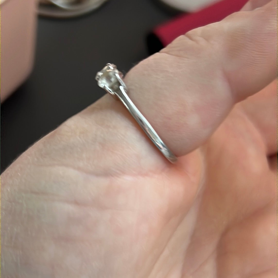 Sterling Silver 4 Cz Line Pave Ring Size 62
