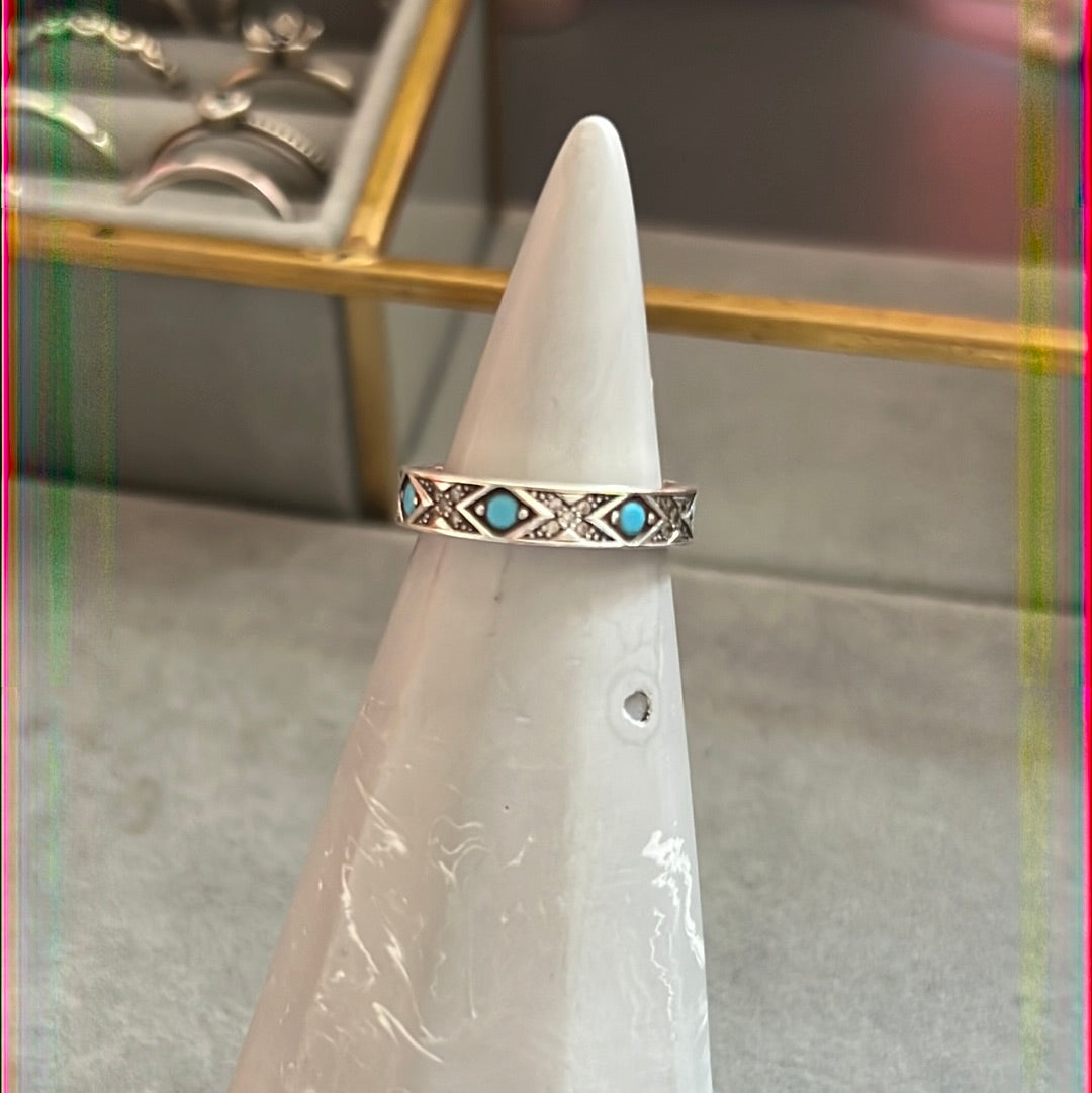 Genuine Thomas Sabo Asian Ornaments Turquoise Ring Size 52