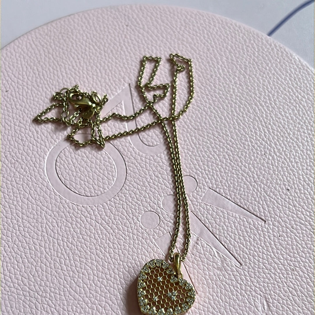 Genuine Pandora Shine Gold Sparkling Honeycomb Necklace 45cm