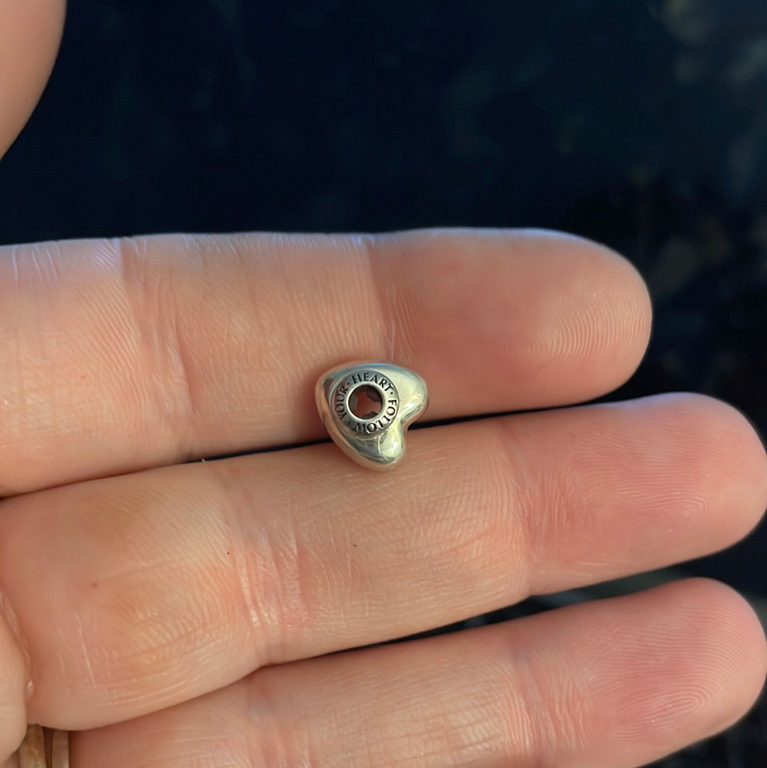 Genuine Pandora Essence Charm Spacer Follow your Heart Charm / Rose Gold