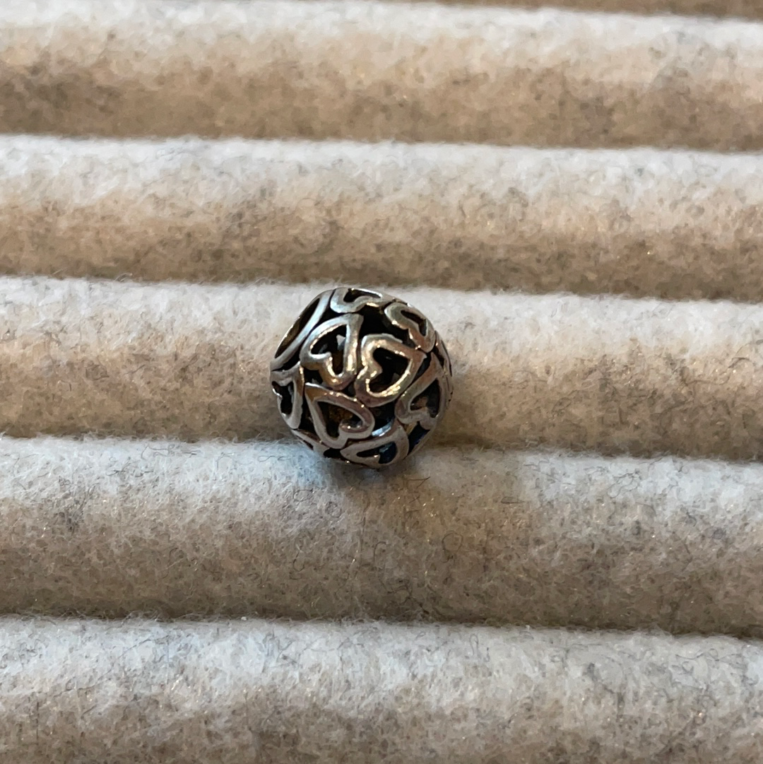 Genuine Chamilia Love Heart Open Work Charm