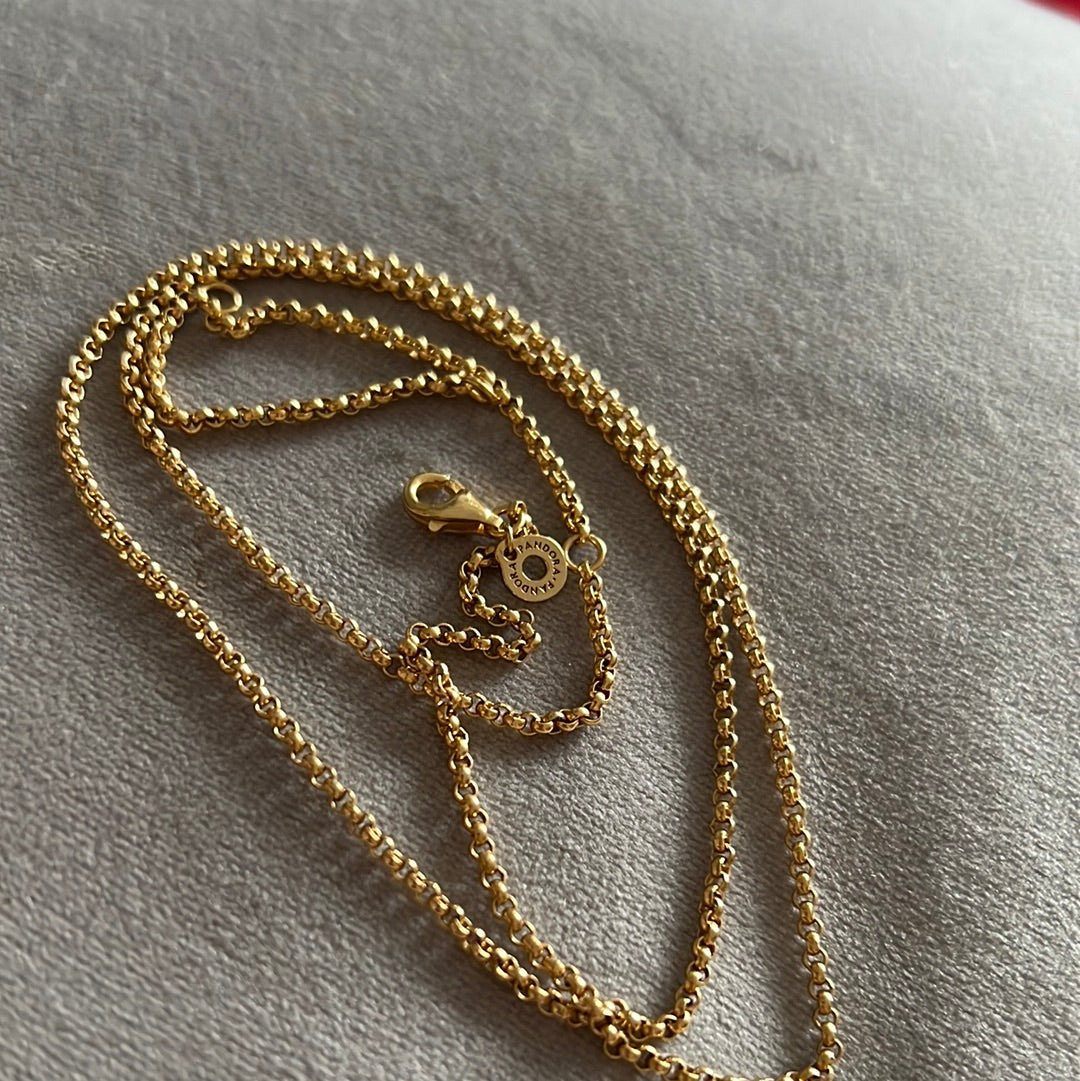 Genuine Pandora Shine Gold Chain Belcher Cable 60cm Drop