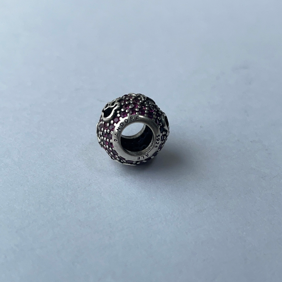 Pandora Disney Minnie Mouse Heads Pink CZ Pave Charm