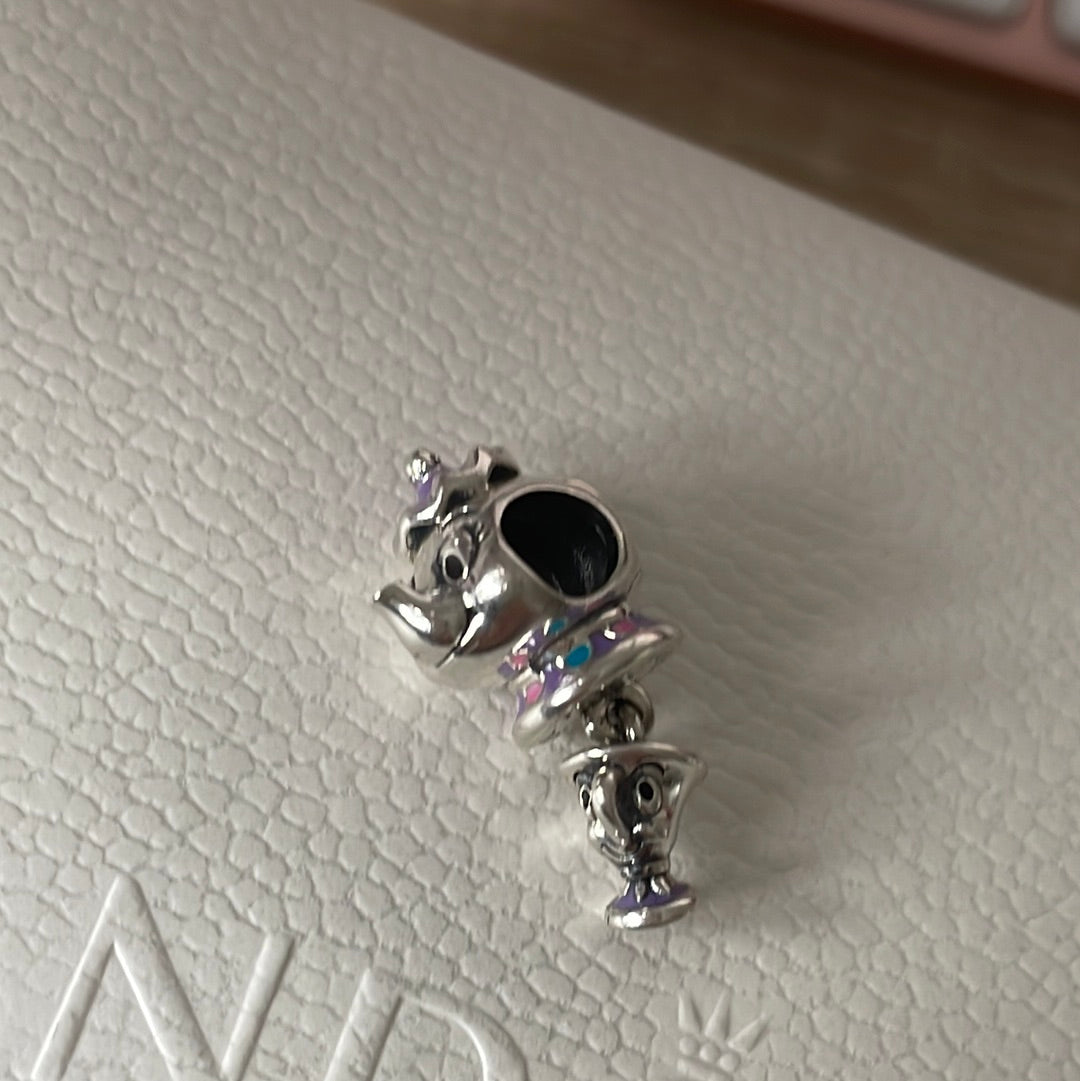 Genuine Pandora Disney Mrs Potts and Chip Teapot and Teacup New Style Dangle