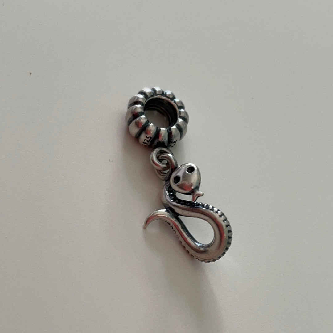 Genuine Pandora Sly Snake Horoscope Rare Dangle Charm Animal