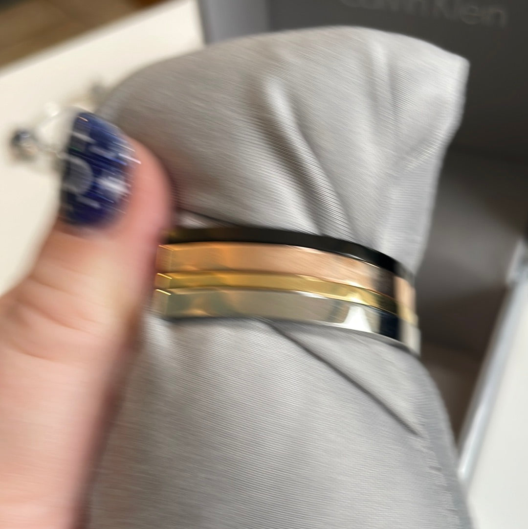Genuine Calvin Klein 4 x Bangle Set with Box Size Small