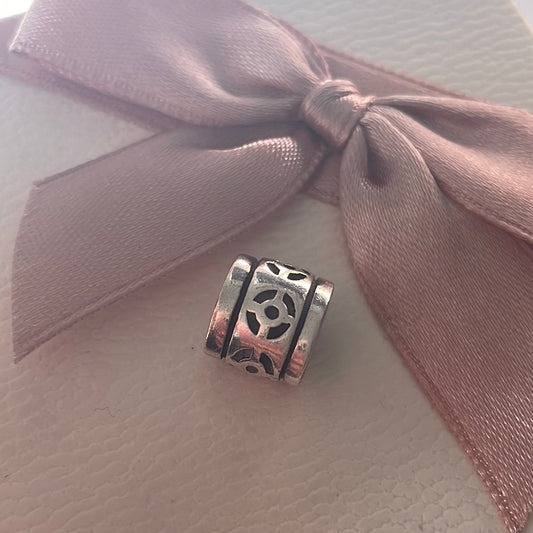 Genuine Pandora Retired Aztec Tribal Triangular Charm Oxidised Detail