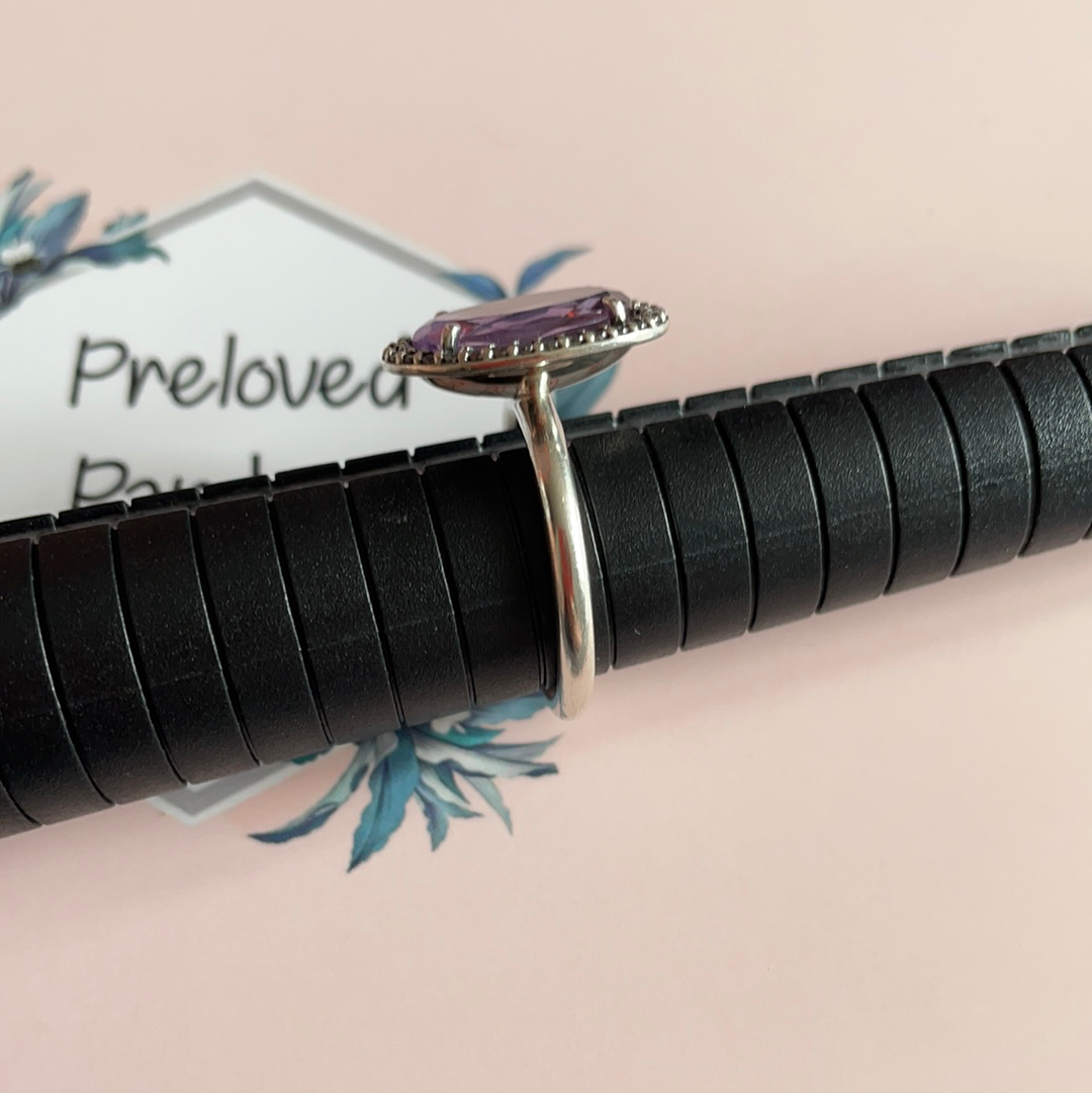 Genuine Pandora Purple Large Retired Statement ring in Size 58