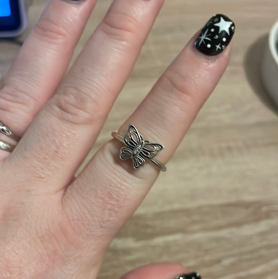 Genuine Pandora Openwork Pave Butterfly Sparkle Pave Ring