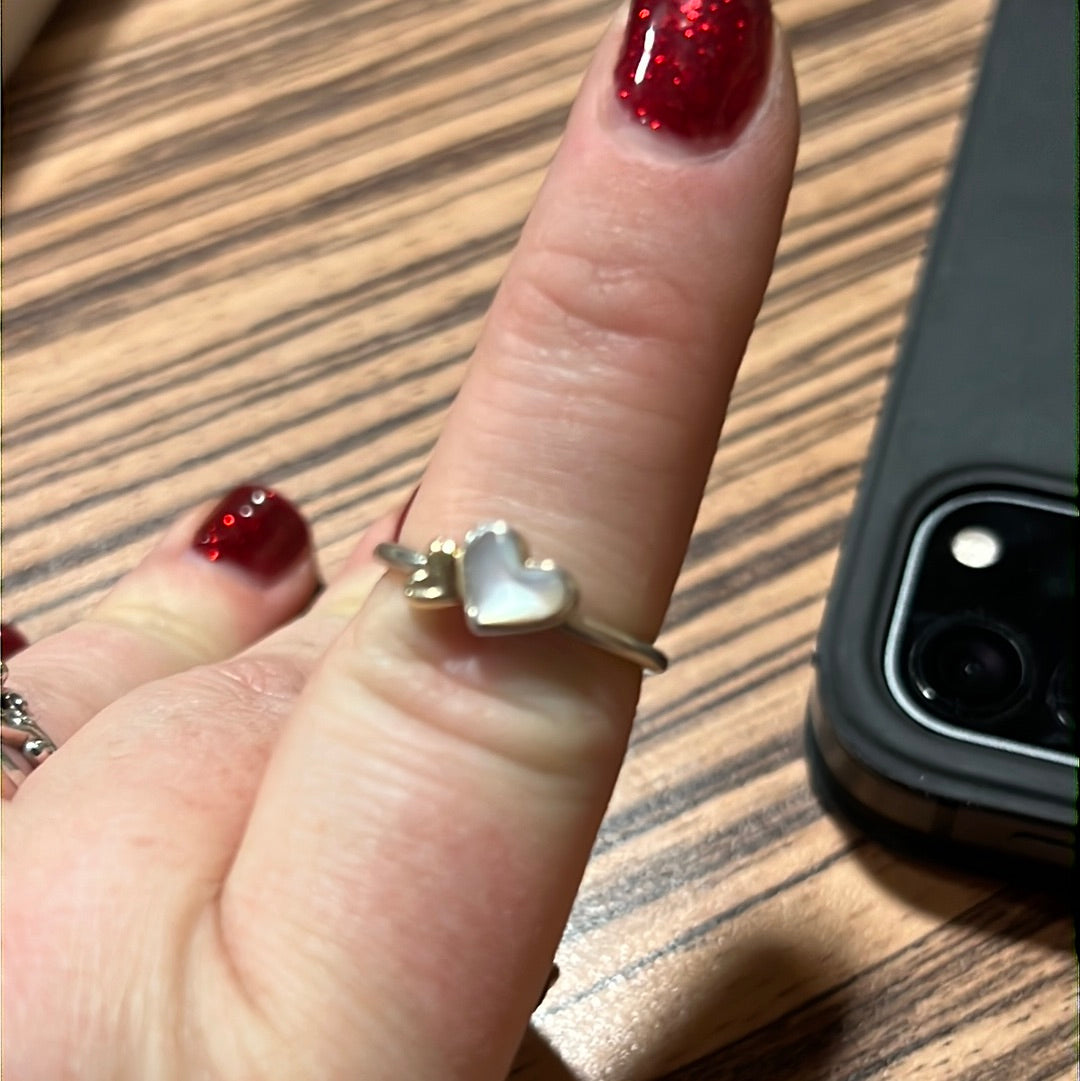 Genuine Pandora 14k Gold Two Tone Pearl Heart Size 54