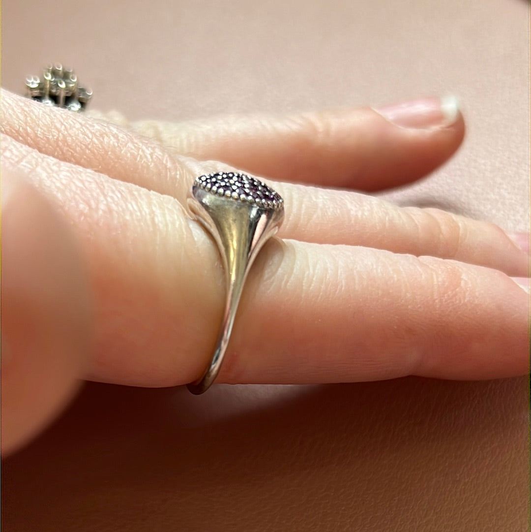 Genuine Pandora Purple Love Pod Pave Sparkle Ring 54
