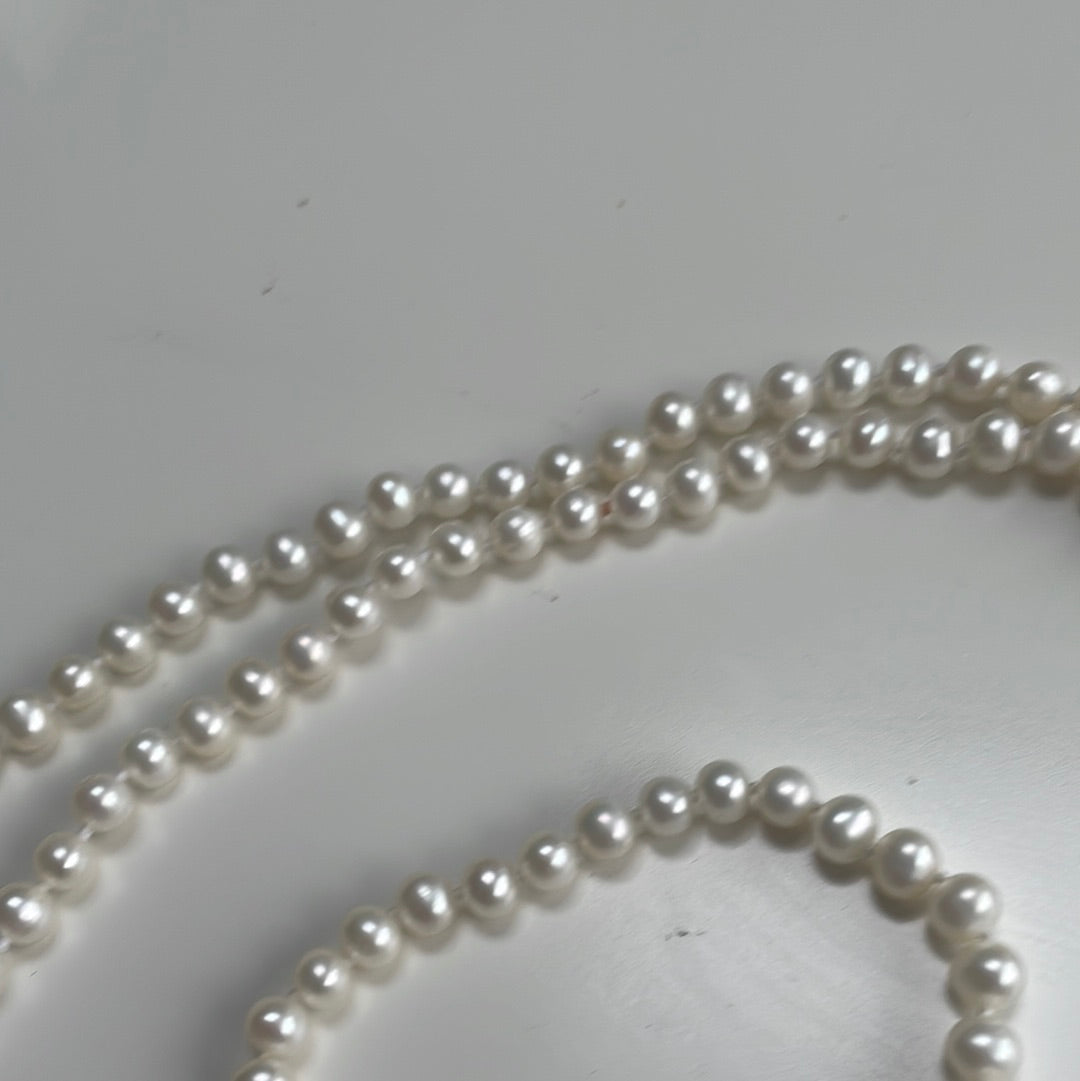 Sterling Silver and Pearl Necklace and Bracelet Set