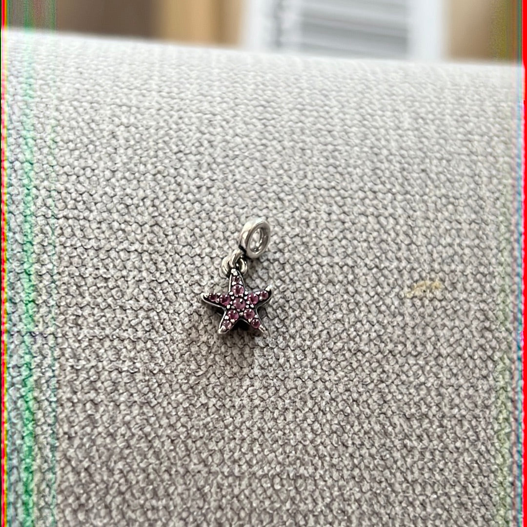 Genuine Pandora ME Pink Pave Star Fish Dangle Charm