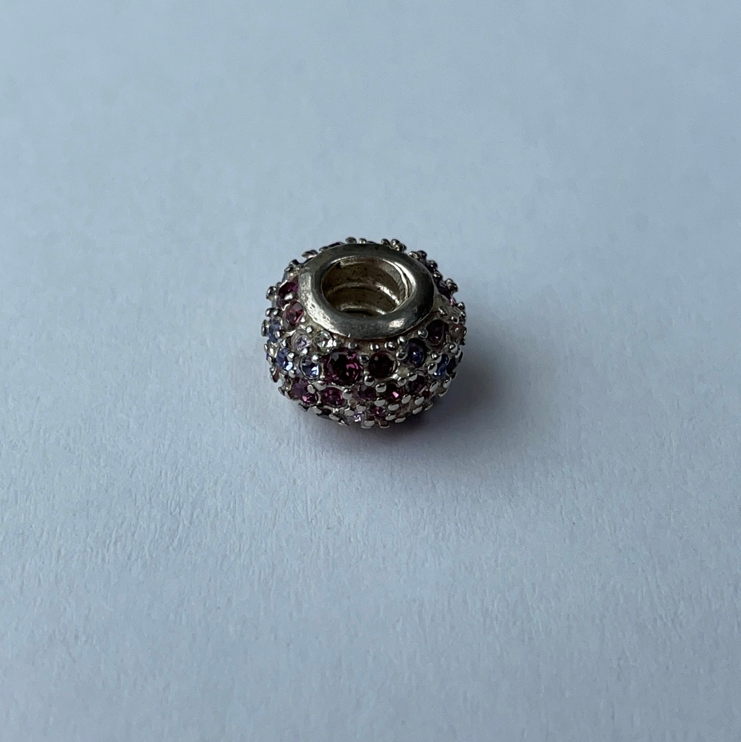 Genuine Chamilia Purple and Pink Sparkle Pave Charm