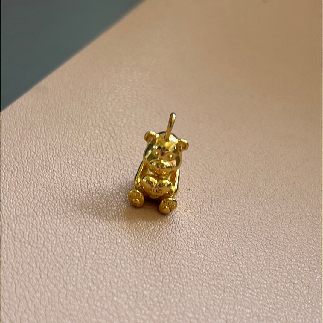 Genuine Pandora Shine Gold Theodore Hug Me Bear Large Pendant Charm
