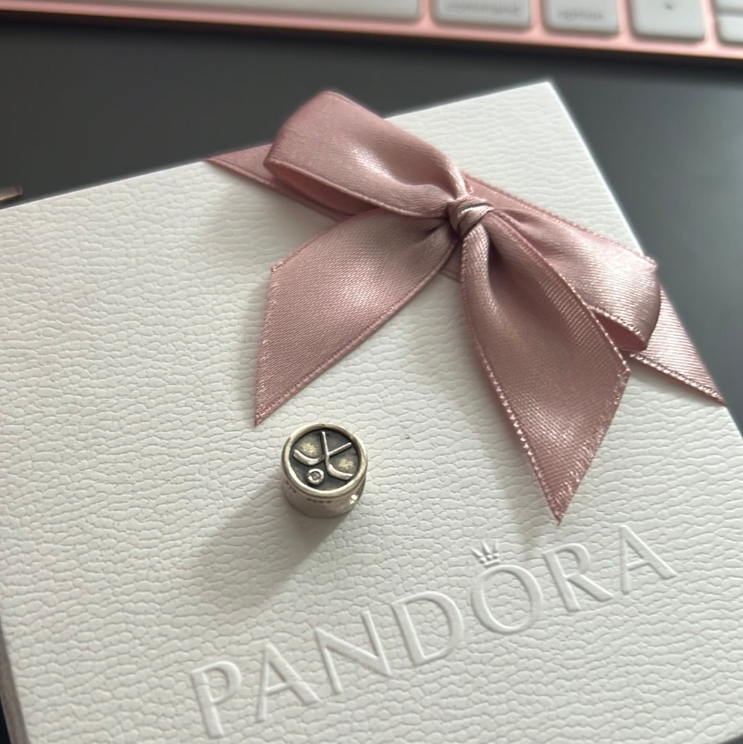 Genuine Pandora Hockey Puck Charm HTF Rare