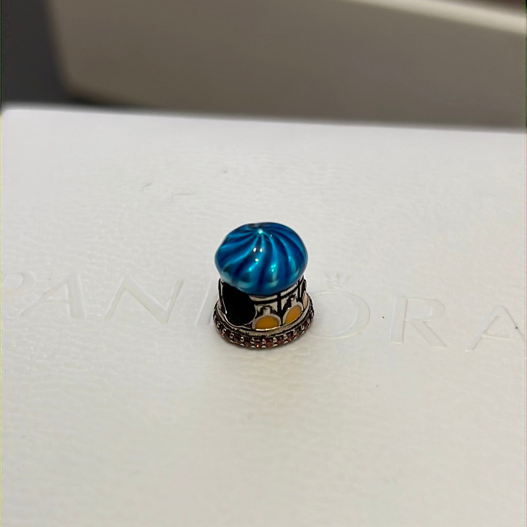 Sterling Silver Enamel Pave Colourful Oriental Building Charm