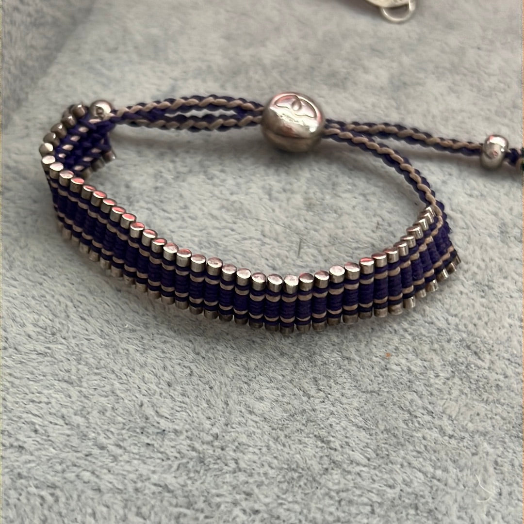 Genuine Links of London Purple Material Woven Sweetie Friendship Bracelet Limited Edition