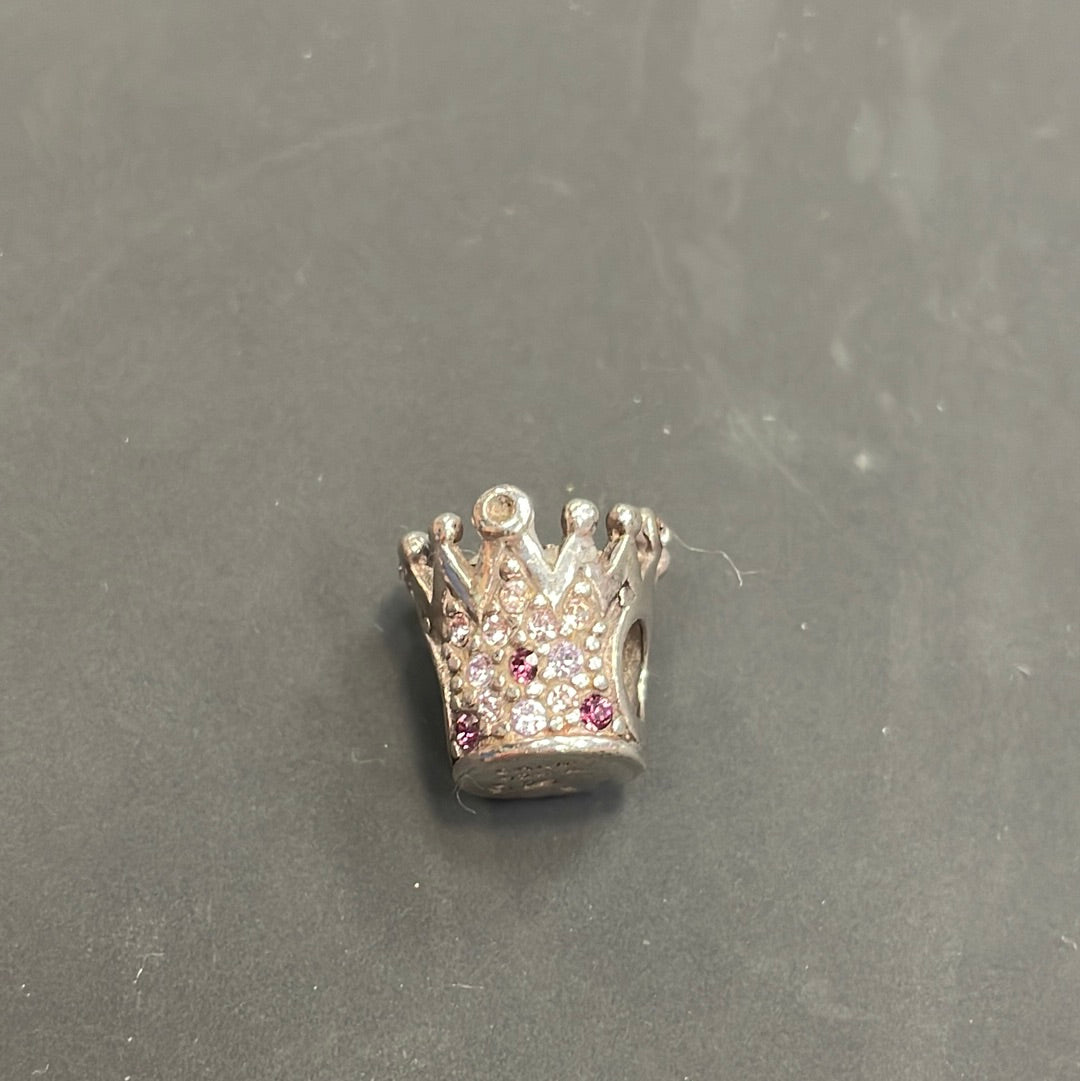 Genuine Camelia Pave Crown Queen Princess Birthday Charm