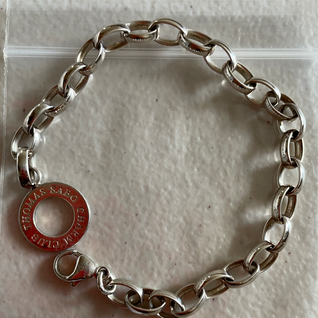 Thomas Sabo Sterling Silver Charm Clasp Links Bracelet Medium