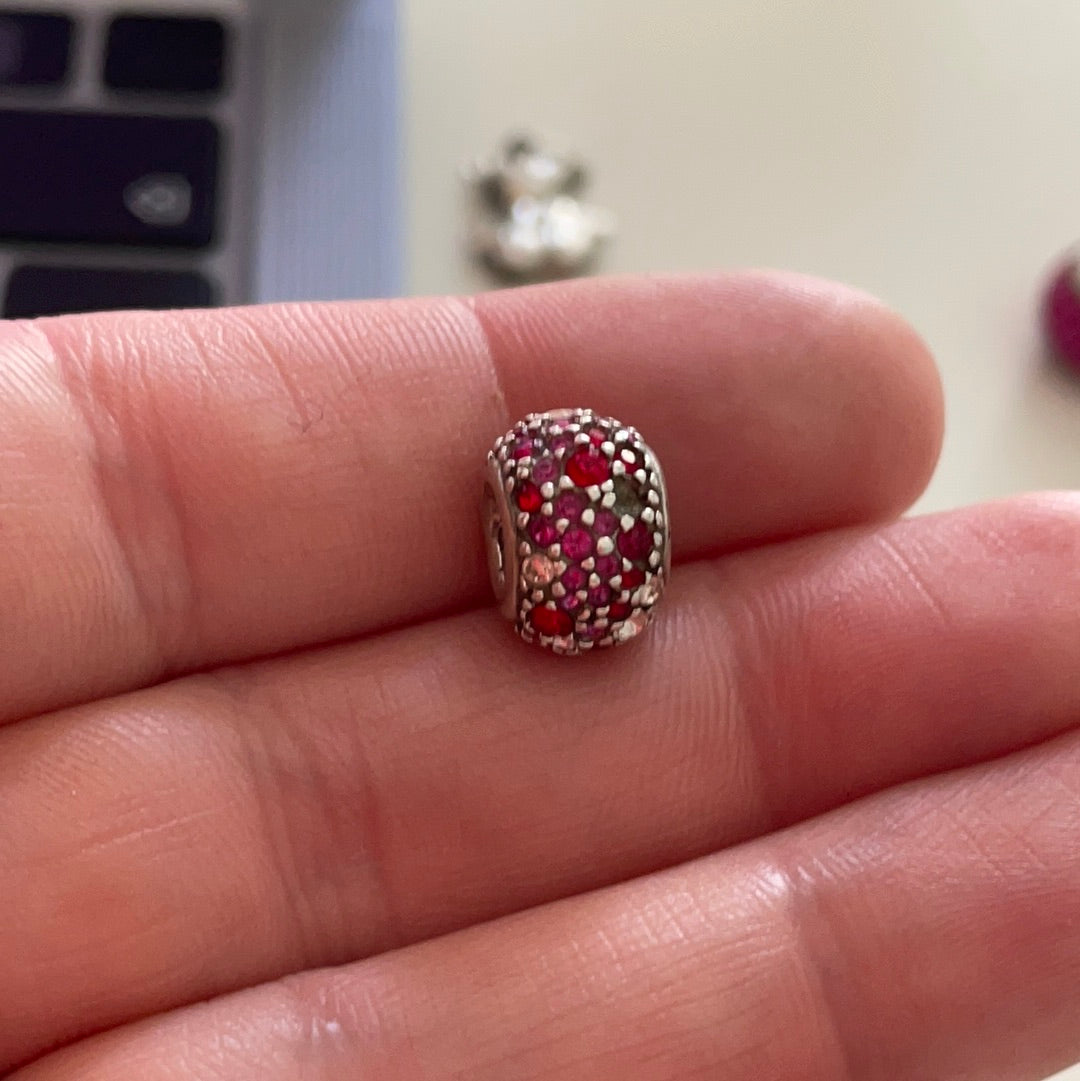 Genuine Chamilia Pink and Clear Pave Ball Charm