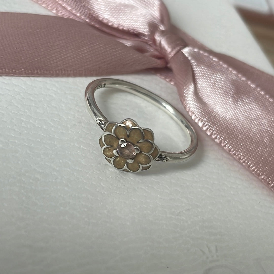 Genuine Pandora Pink Magnolia Flower Ring...