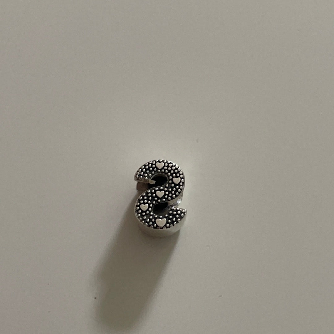 Genuine Pandora Letter Charm With Hearts S