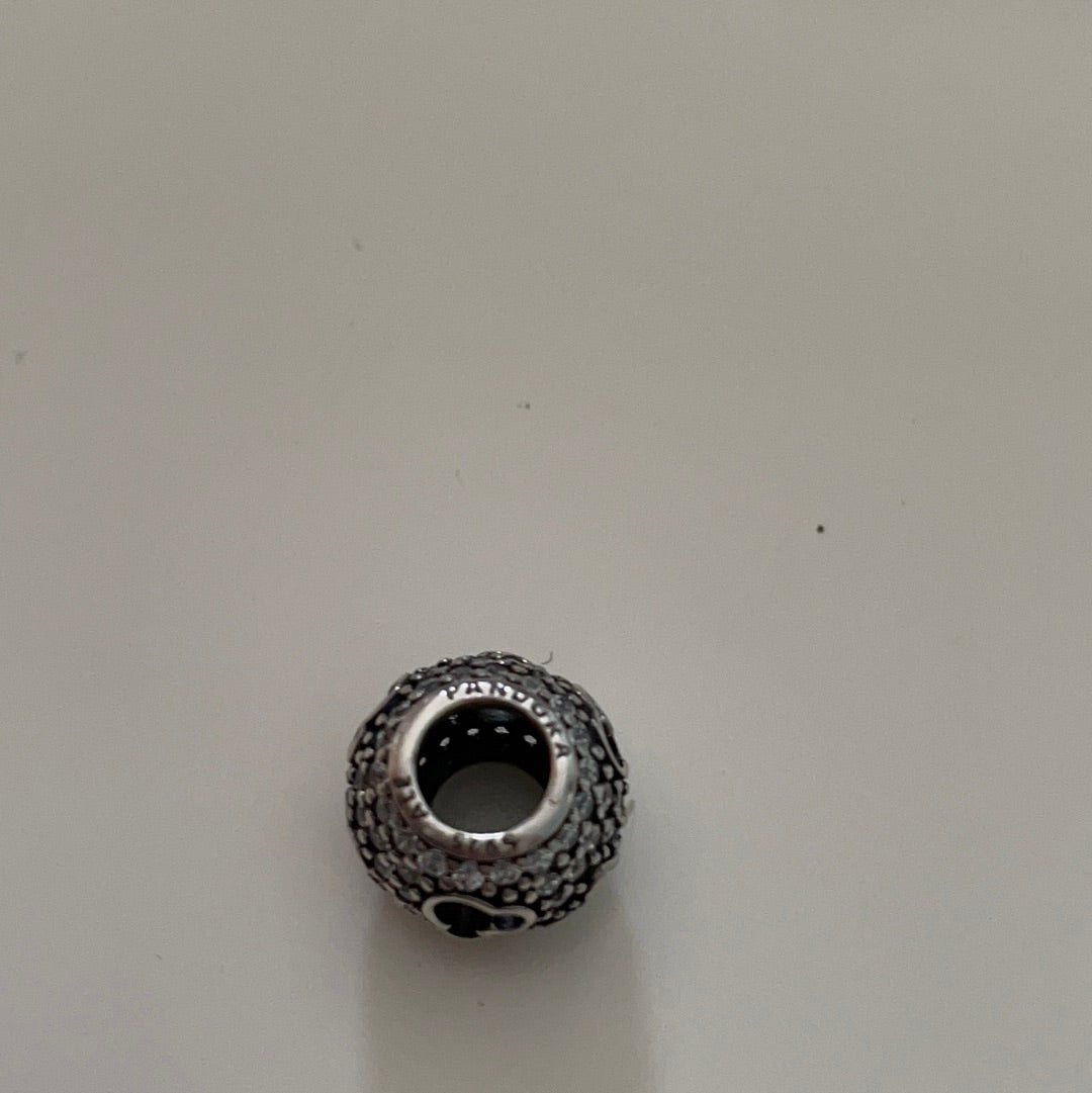 Genuine Pandora Disney Pave Clear Mickey Mouse Head Openwork Charm